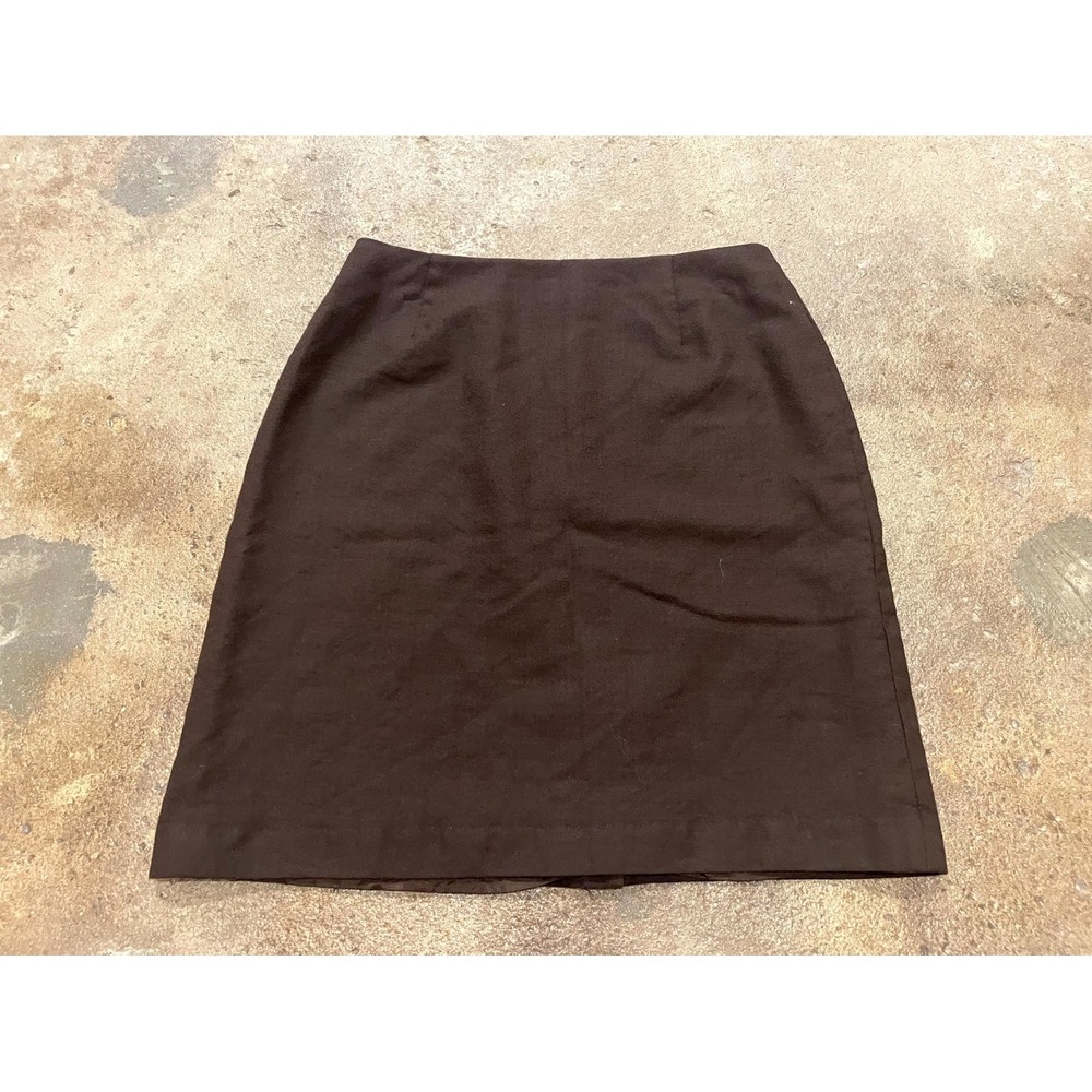 Vintage Amanda Smith Pure‎ Wool A-Line Skirt Womens 12 Brown Business Workwear